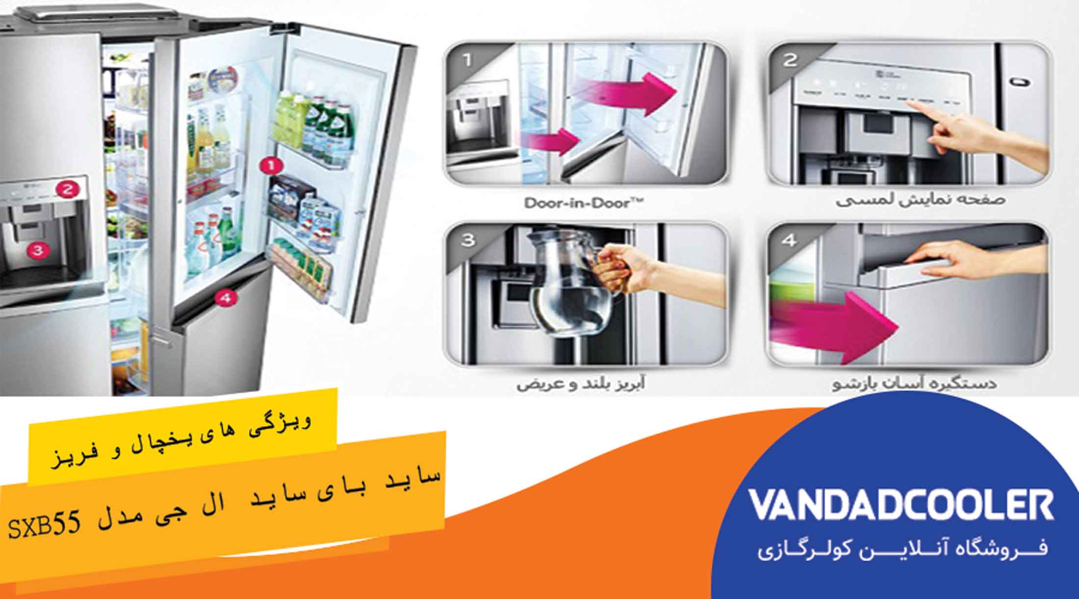 ویژگی های ساید بای ساید ال جی مدل SXB55