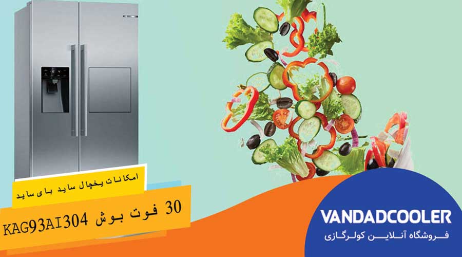 امکانات یخچال ساید بای ساید 30 فوت بوش KAG93AI304